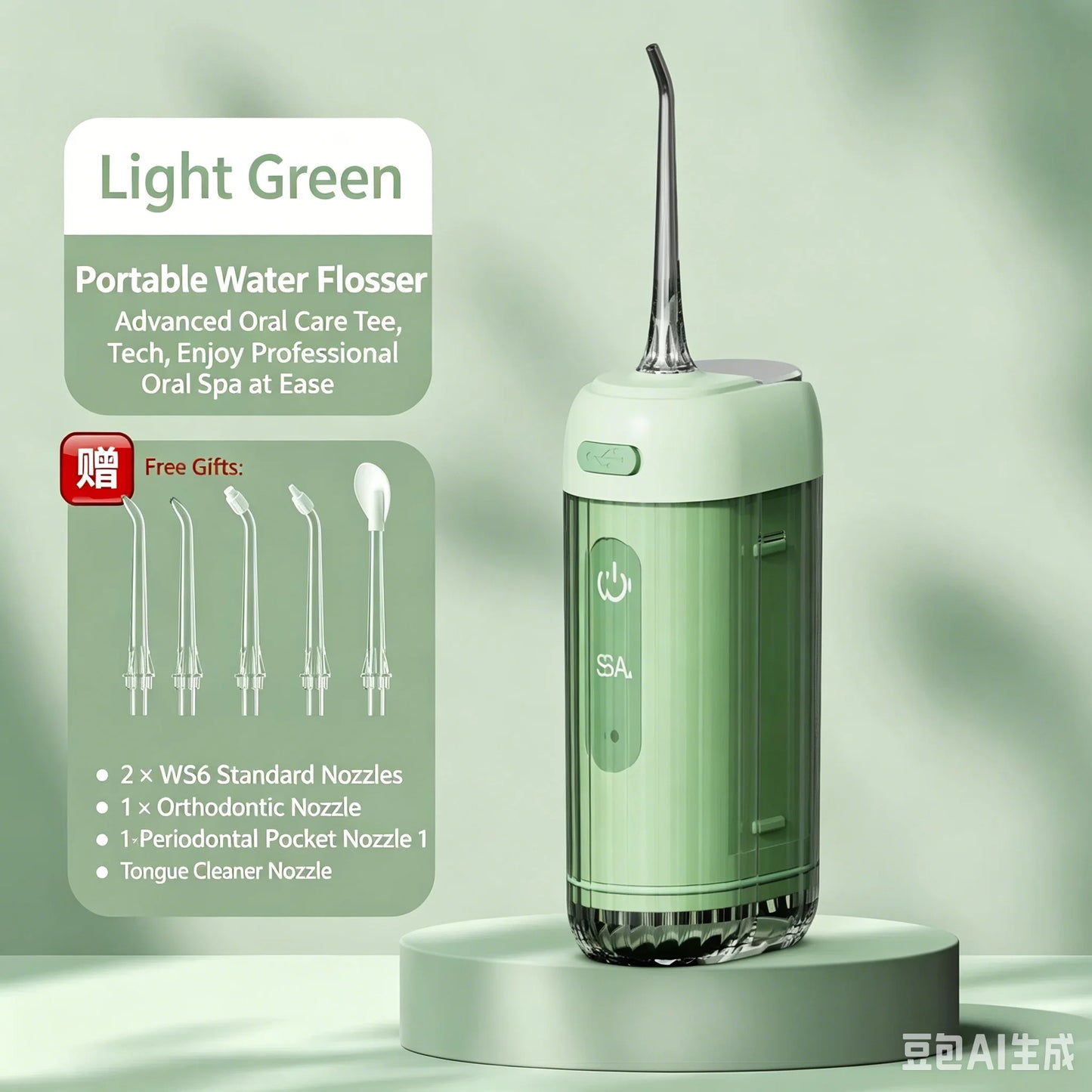 Portable Electric Water Flosser, Foldable & Retractable Oral Irrigator for Teeth Cleaning, Braces & Tongue Care