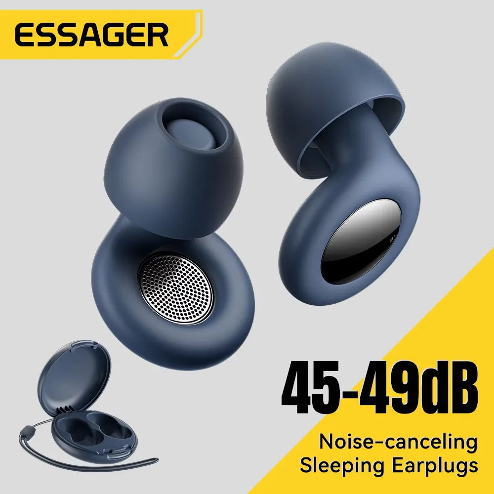 Essager Silicone Ear Plugs Sleep Noise Reusable Earplug with Storage Case Soft anti Noise Earplug for Sleep Concerts Travel Work
