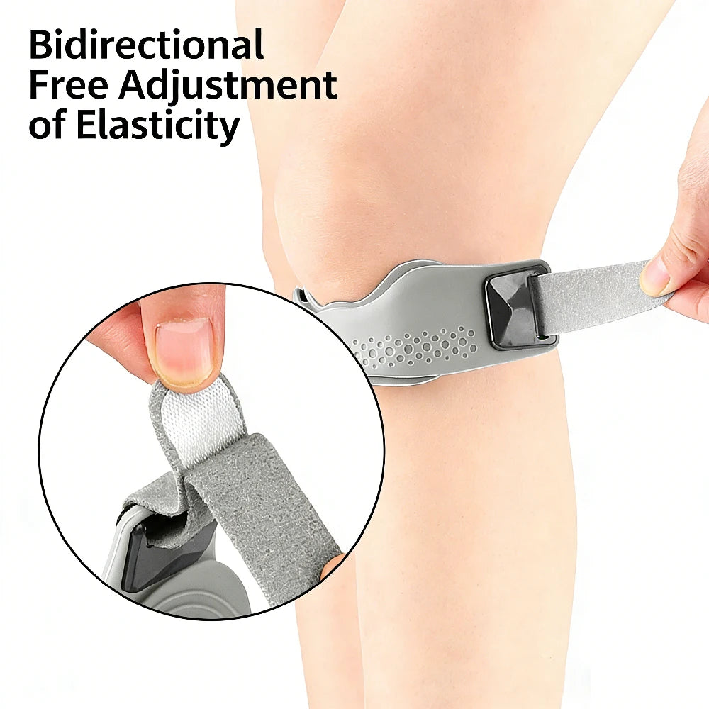 Silicone Patellar Tendon Support Strap Knee Brace for Women Men - Adjustable Non-Slip Patella Band Support Stabilizer for Sports
