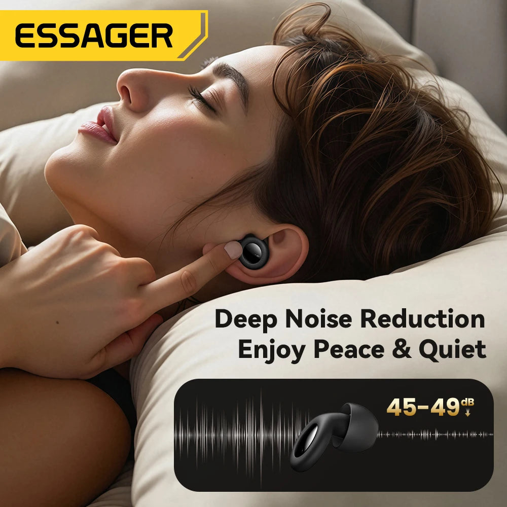 Essager Silicone Ear Plugs Sleep Noise Reusable Earplug with Storage Case Soft anti Noise Earplug for Sleep Concerts Travel Work