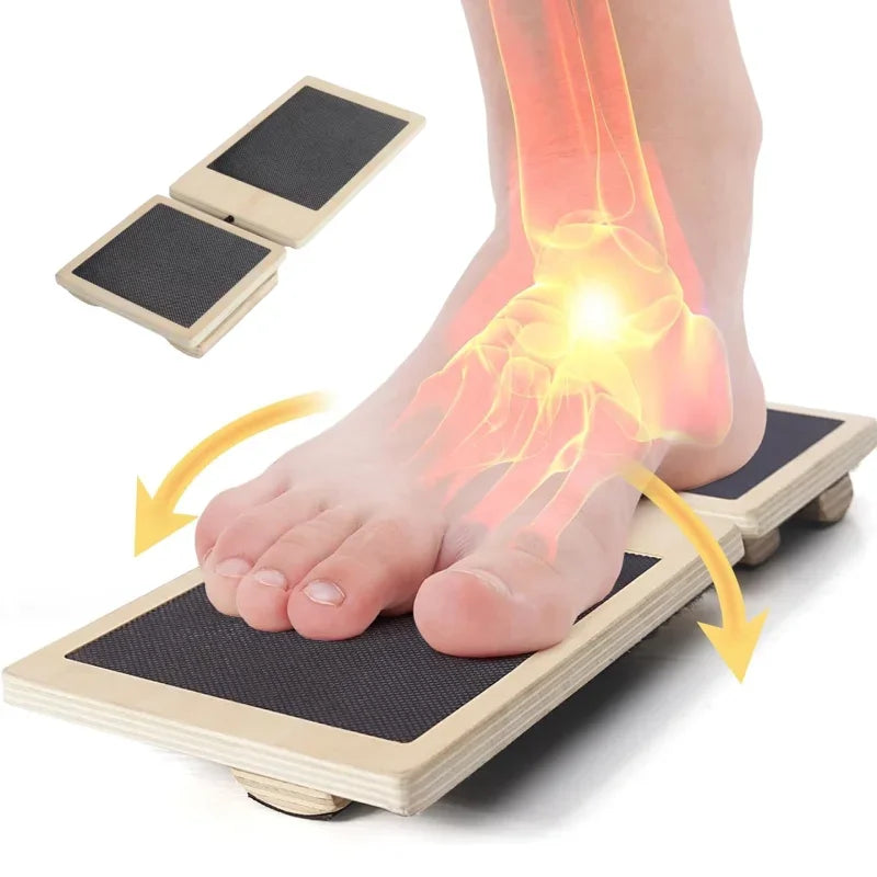 Wooden Single Foot Balance Board, Non-Slip Wobble Board for Ankle Training, Physical Therapy & Posture Correction