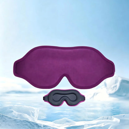 3D Cooling Sleep Mask Ice Silk Blackout Eye Mask 99.9% Light Blocking Zero Pressure Eye Cover Adjustable Strap Travel Nap Soft