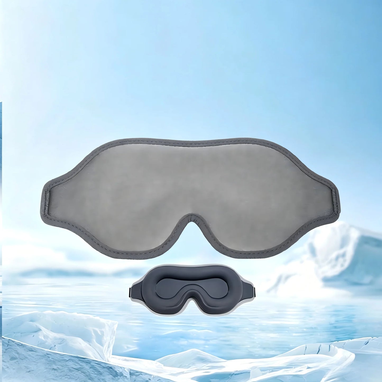 3D Cooling Sleep Mask Ice Silk Blackout Eye Mask 99.9% Light Blocking Zero Pressure Eye Cover Adjustable Strap Travel Nap Soft