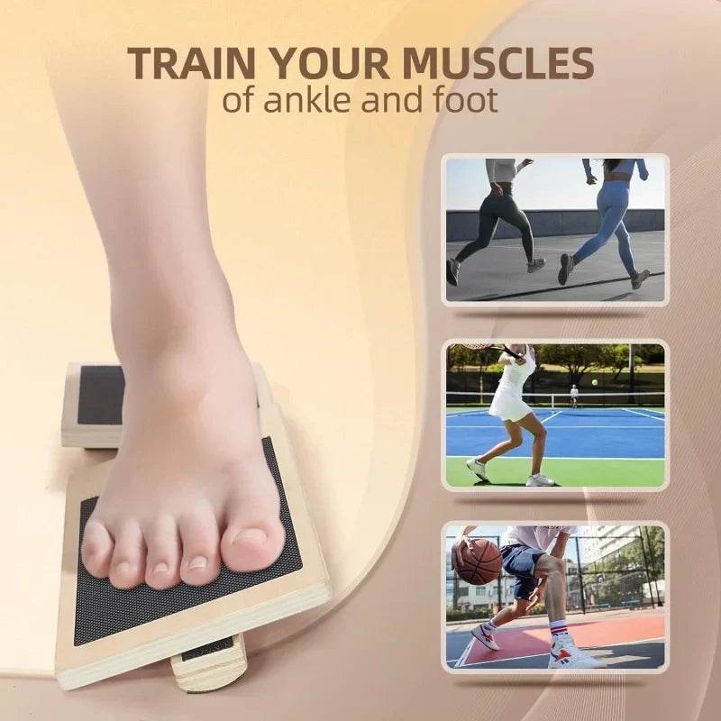 Wooden Single Foot Balance Board, Non-Slip Wobble Board for Ankle Training, Physical Therapy & Posture Correction