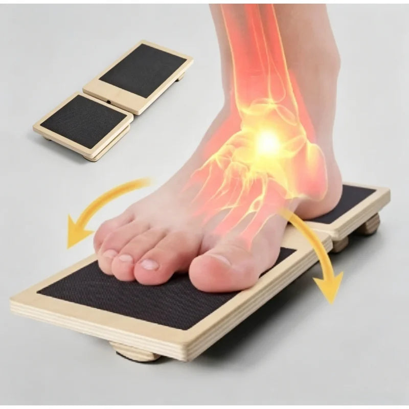 Wooden Single Foot Balance Board, Non-Slip Wobble Board for Ankle Training, Physical Therapy & Posture Correction