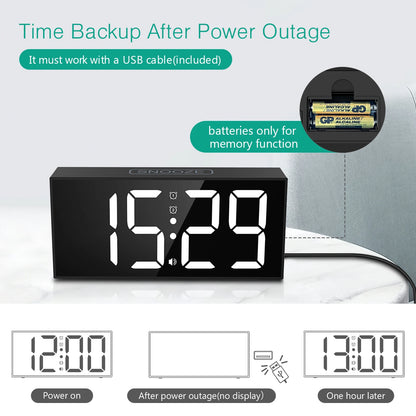 Vibrating Alarm Clock 7.5'' Large Display LED Clock Loud Alarm Clock with Bed Shaker for Heavy Sleepers Hearing Impaired