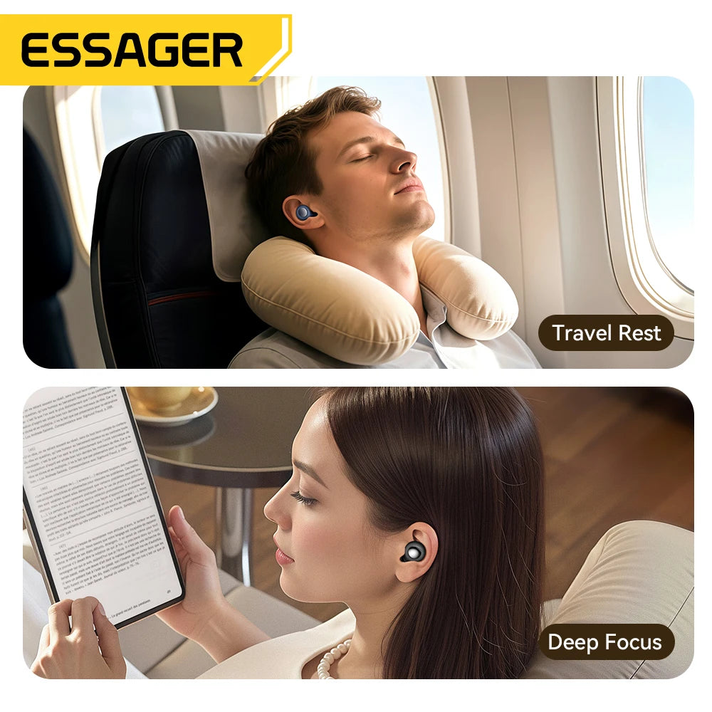 Essager Silicone Ear Plugs Sleep Noise Reusable Earplug with Storage Case Soft anti Noise Earplug for Sleep Concerts Travel Work
