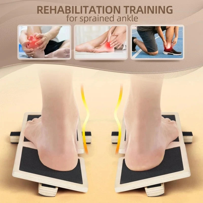 Wooden Single Foot Balance Board, Non-Slip Wobble Board for Ankle Training, Physical Therapy & Posture Correction