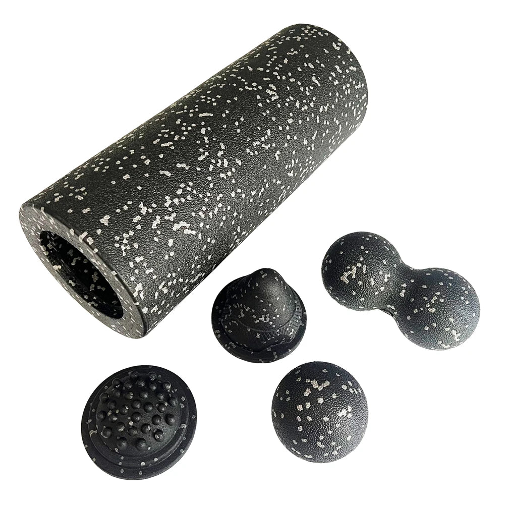 5-In-1 Fascia Roller Set Muscle Recovery Set-Vibrating Foam Roller&Peanut Massage Ball for Back,Neck,Leg Yoga Workout