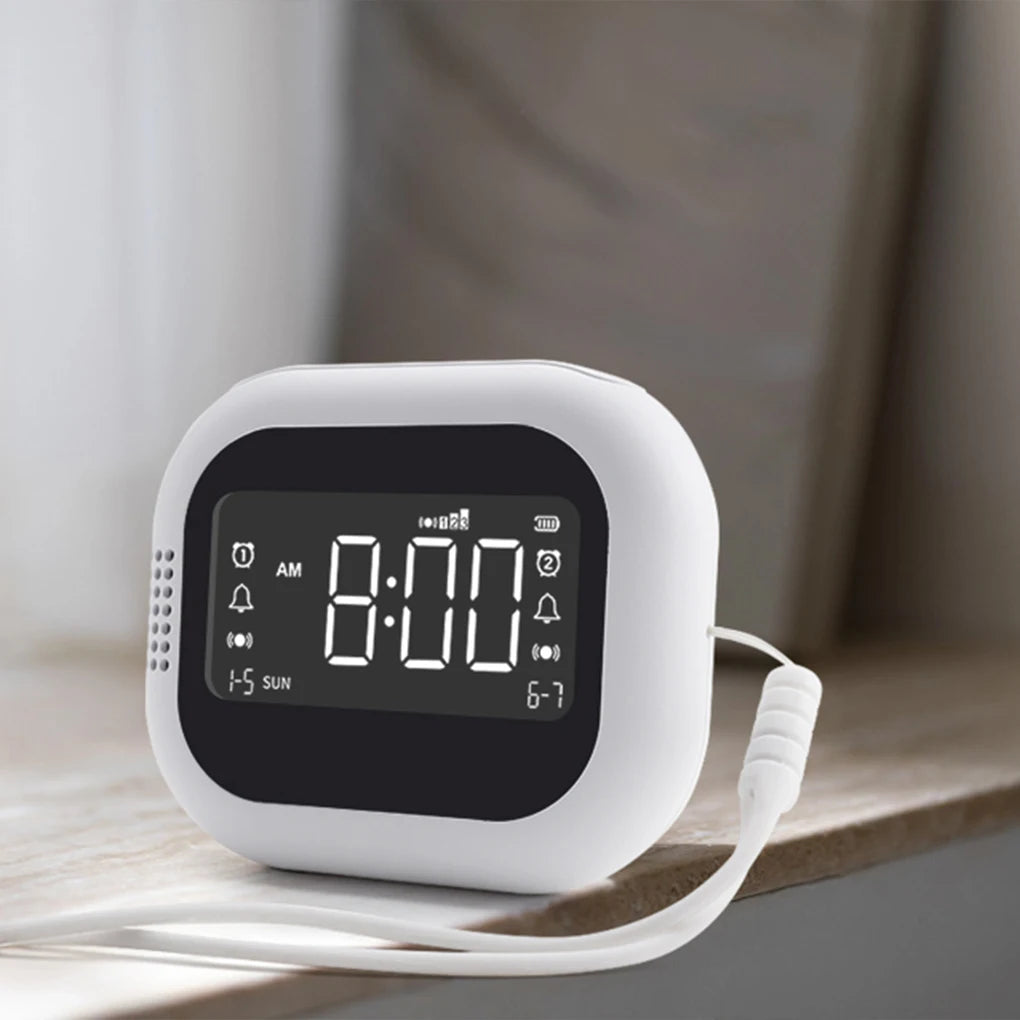 LED Display Vibration Alarm Clock Rechargeable White Noise Natural Sound Multifunctional Clock Student Strong Wake-Up Artifact